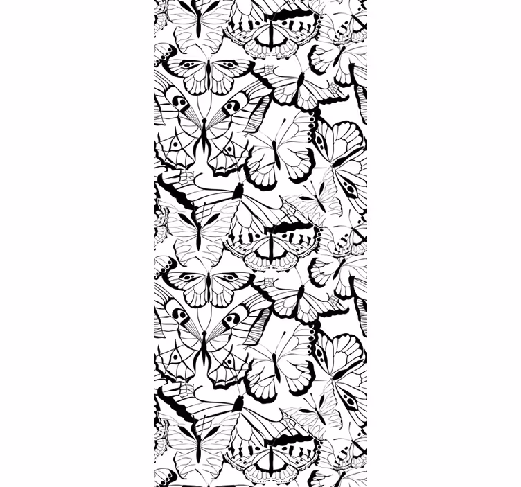 Black butterfly pattern Dining room wallpaper - TenStickers