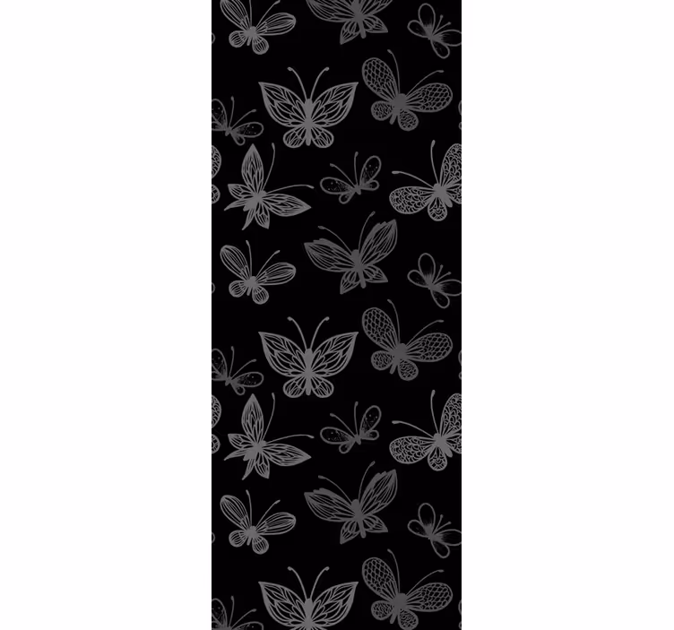 Elegant black silhouettes butterflies wallpaper - TenStickers
