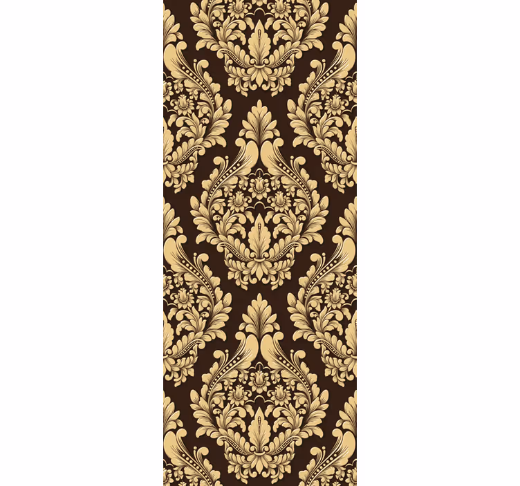 Golden Floral Motif baroque wallpaper - TenStickers