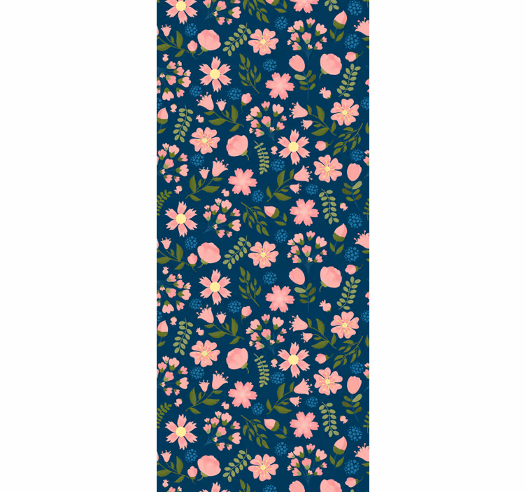 Flowerprint 'Floflo'blue flower wallpaper - TenStickers