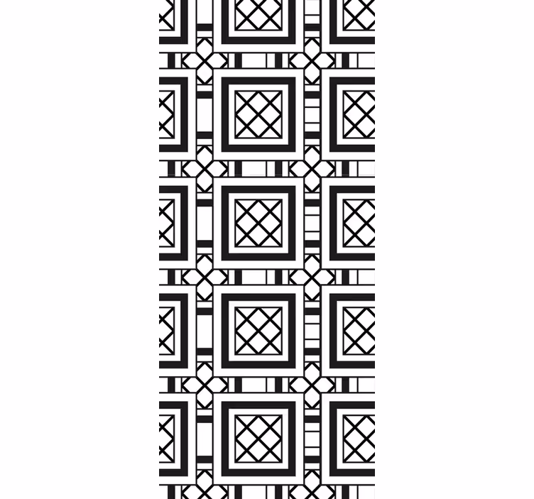 Black and white classic pattern tile effect wallpaper - TenStickers