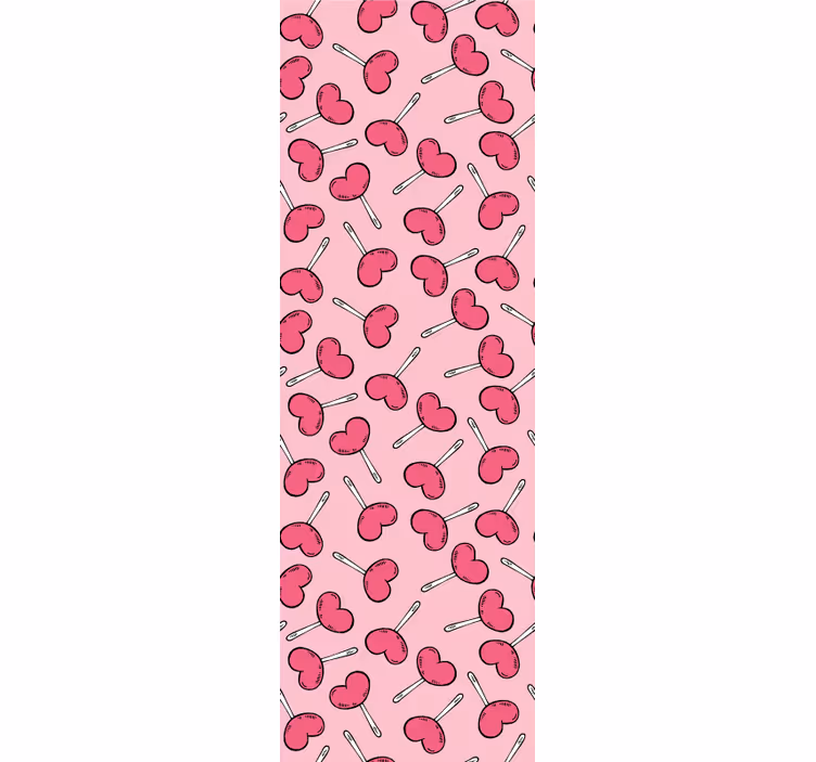 Heart Lollipop Pattern polka dots wallpaper - TenStickers