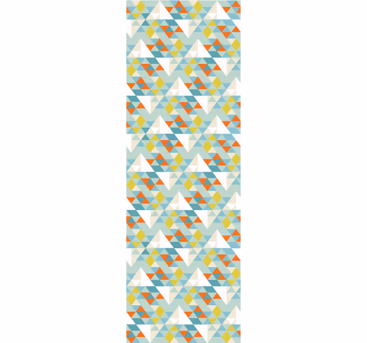 Blue rounded motif triangles wallpaper - TenStickers
