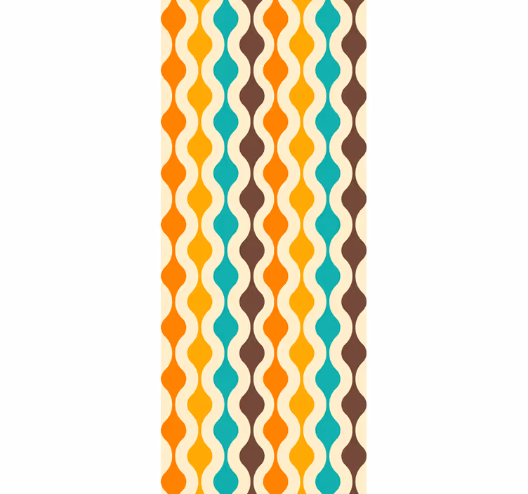Retro wallpaper curvy retro waves - TenStickers