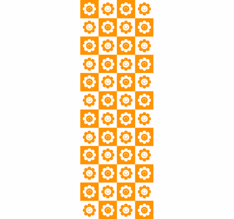 Smiling Flower Pattern floral wallpaper - TenStickers