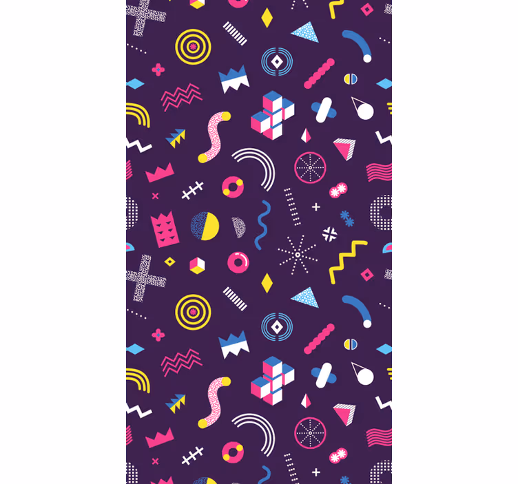 Vibrant Retro Shapes wallpaper geometric - TenStickers