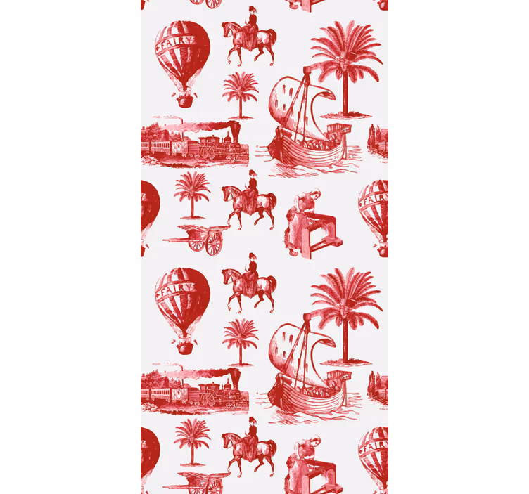 Vintage travel scenes retro wallpaper - TenStickers