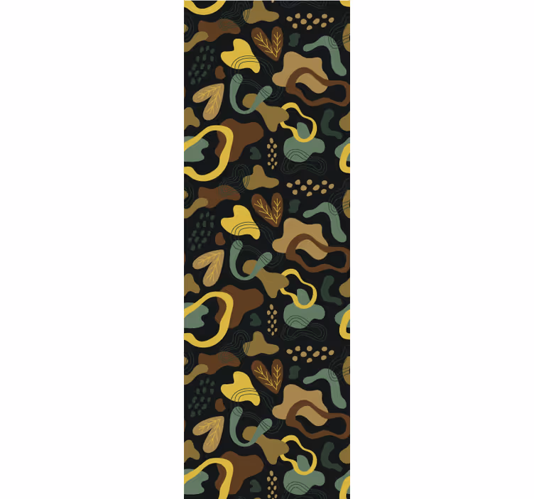 Abstract art yellow and brown design wallpaper - TenStickers