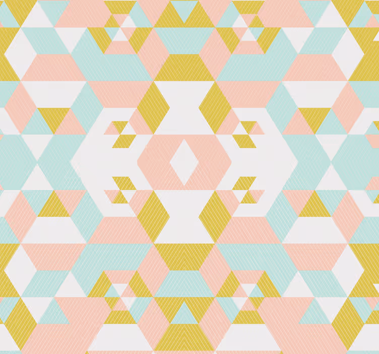 Geometric Pastel Pattern living area wallpaper - TenStickers