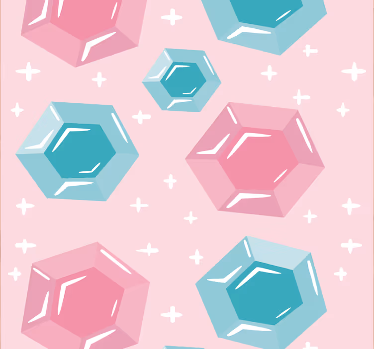 Pink Jewels Abstract Wallpaper - TenStickers