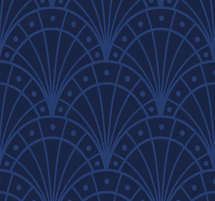 Navy blue art déco entrance wallpaper - TenStickers