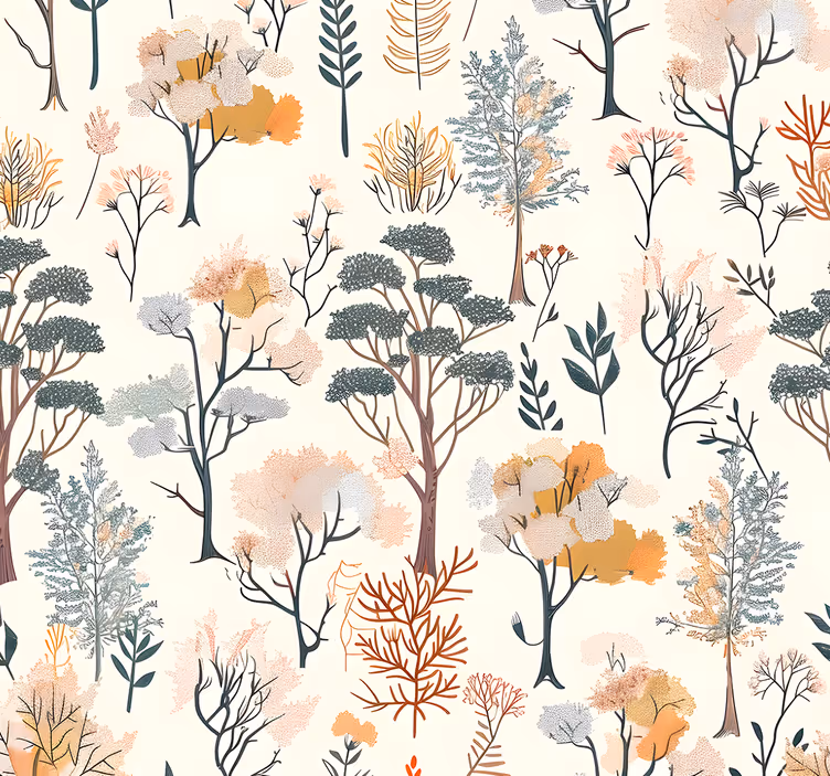 Trees pattern Landscape wallpaper - TenStickers