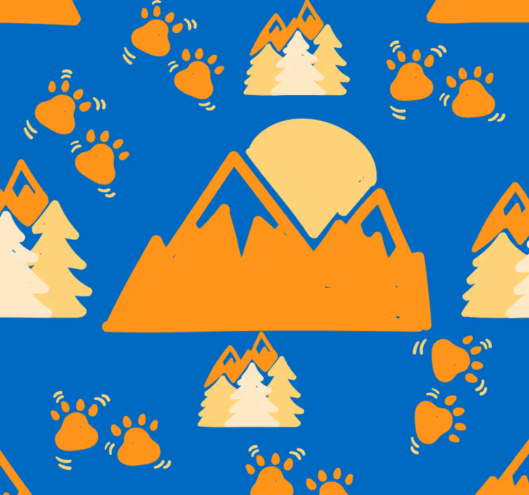 Mountain Bear Adventure nursery room wallpaper - TenStickers