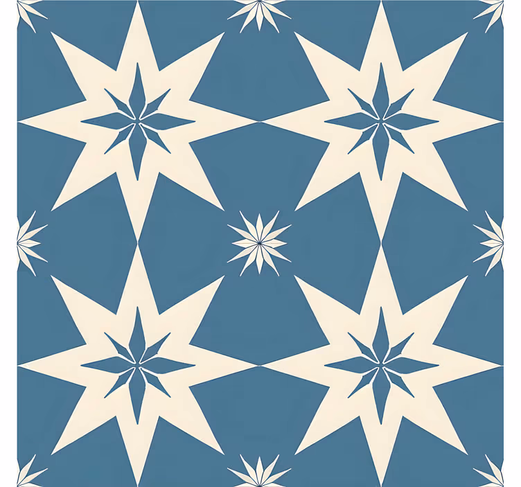 Blue starry design tile effect wallpaper - TenStickers