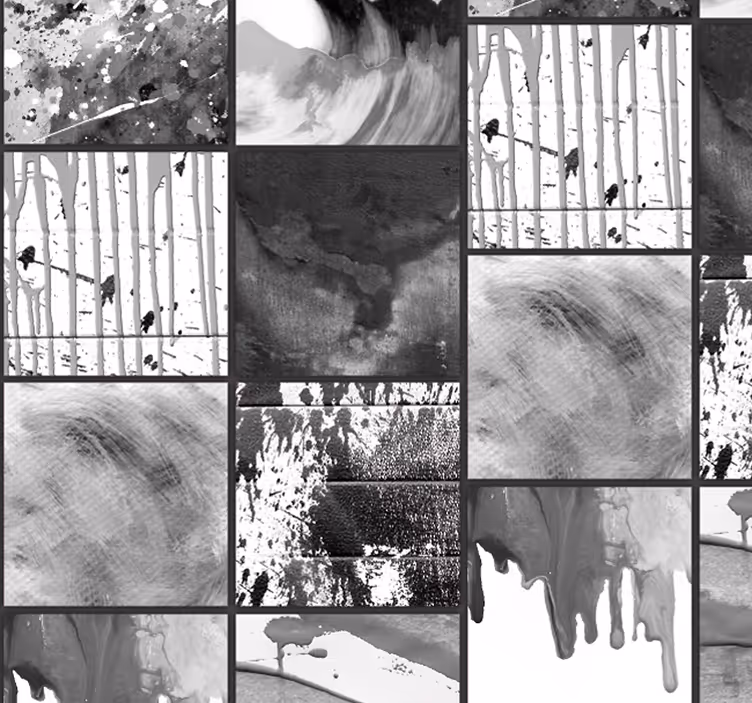 Monochrome Fluidity abstract wallpaper - TenStickers