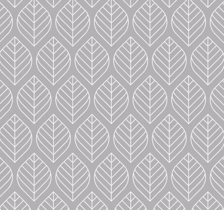 Scandic leaf style light grey Modern Wallpaper - TenStickers