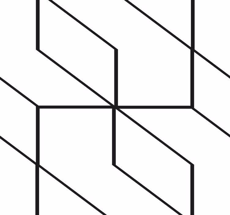 Geometrical hexagon line patterns wallpaper - TenStickers
