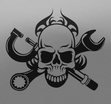 Motor Skull Decorative Sticker
