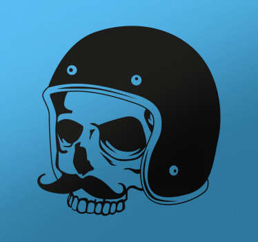 Skull With Helmet Sticker
