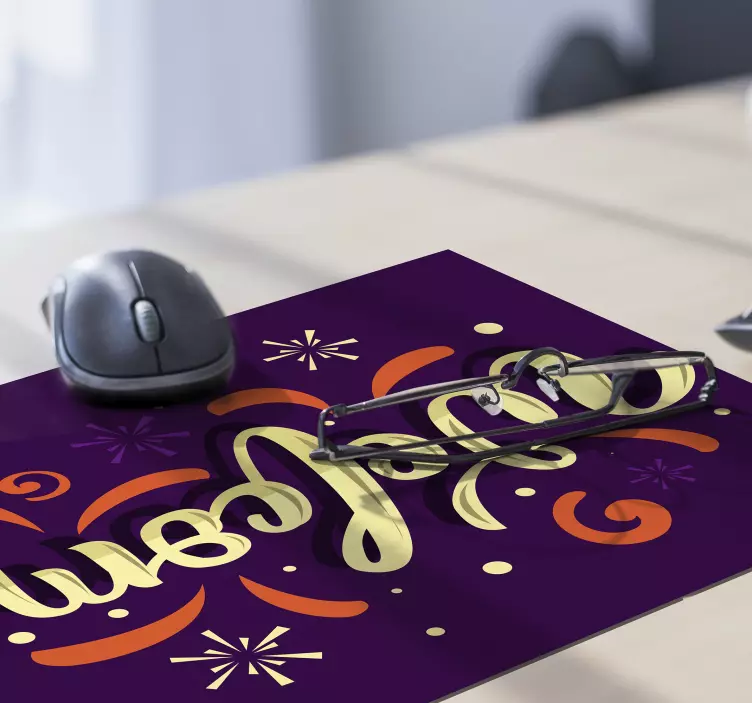 Personalised mouse pad welcome stylish text - TenStickers