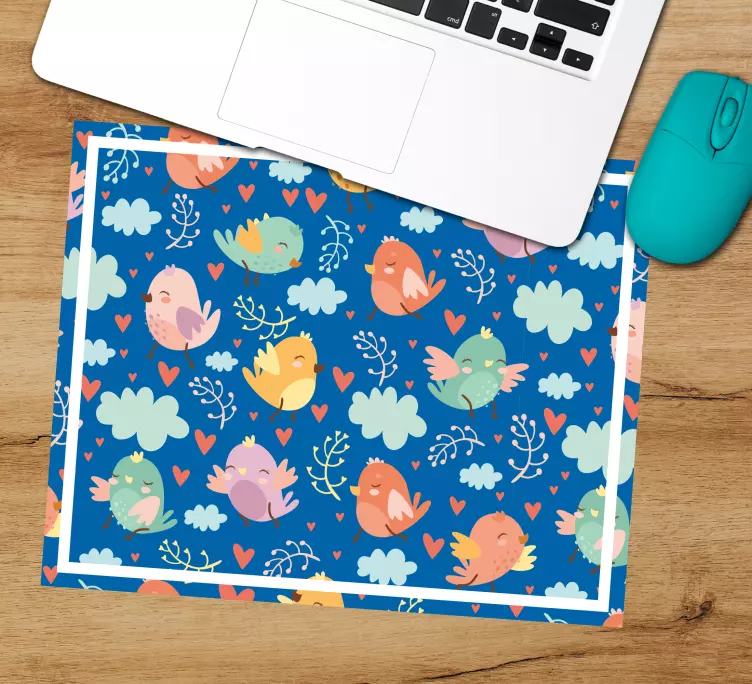 Cute flying birds cartoon original mouse pad - TenStickers