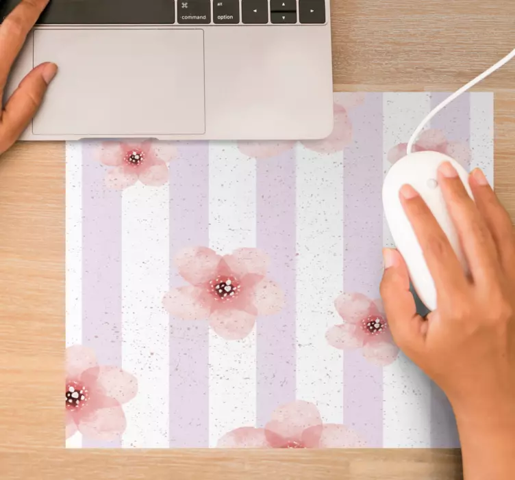 Floral Striped Motif mouse pad pattern - TenStickers