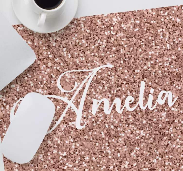 Glittery with Name personalised mouse mat - TenStickers