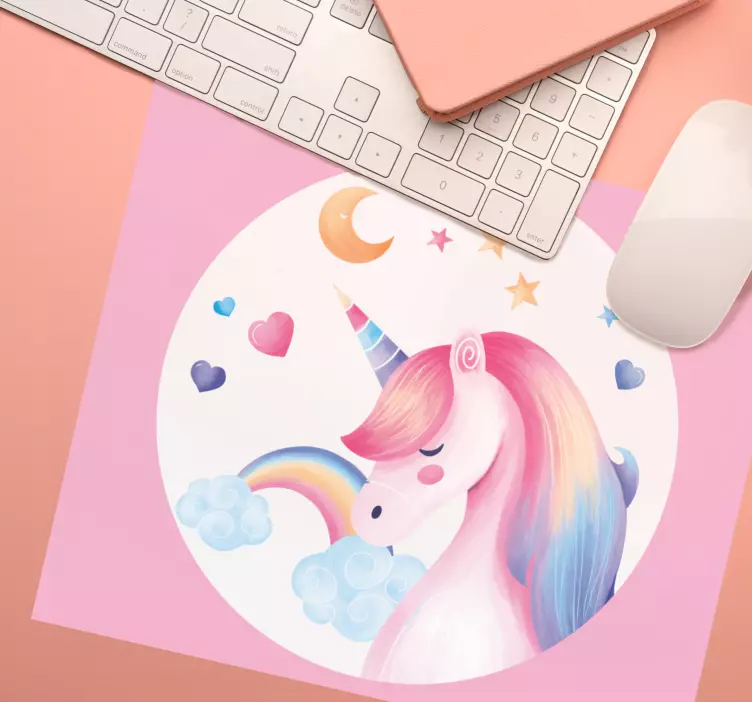 Rainbow unicorn original mouse vinyl pad - TenStickers