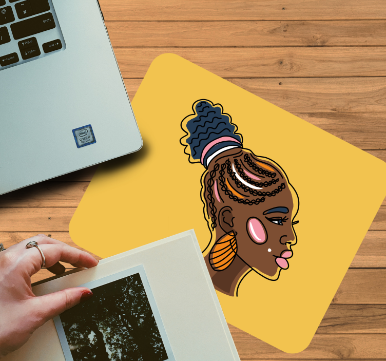 Stylized Profile Portrait original mouse pad - TenStickers