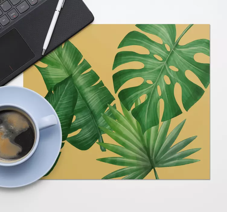 Tropical Leaf Motif mouse pad pattern - TenStickers