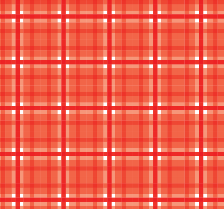 Red gingham pattern blind kitchen - TenStickers