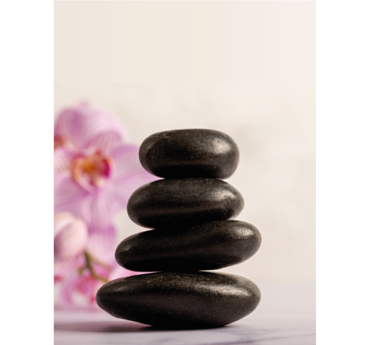 Zen bamboos and pink orchids bathroom blind - TenStickers