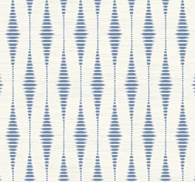 "Rabaul Ikat" blue and beige living room blind - TenStickers