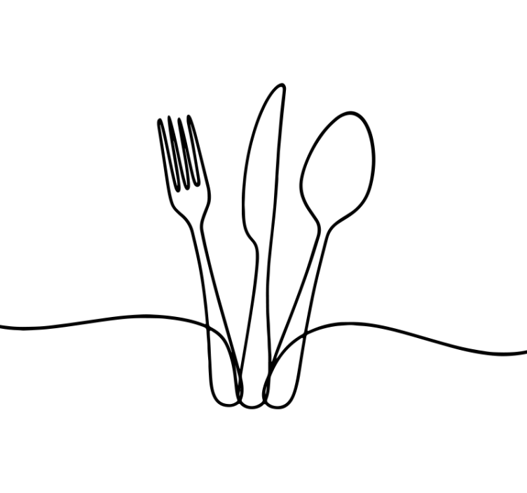 Stylish lines of utensils blind kitchen - TenStickers