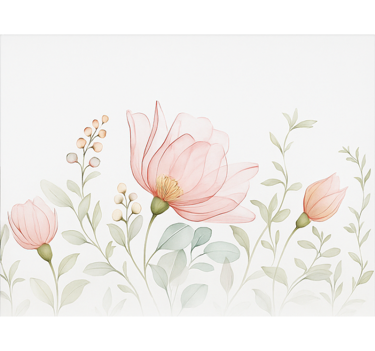 Abstract translucent florals master bedroom shades - TenStickers