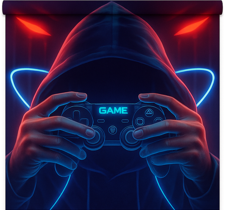 Hooded neon gamer  blind geek - TenStickers
