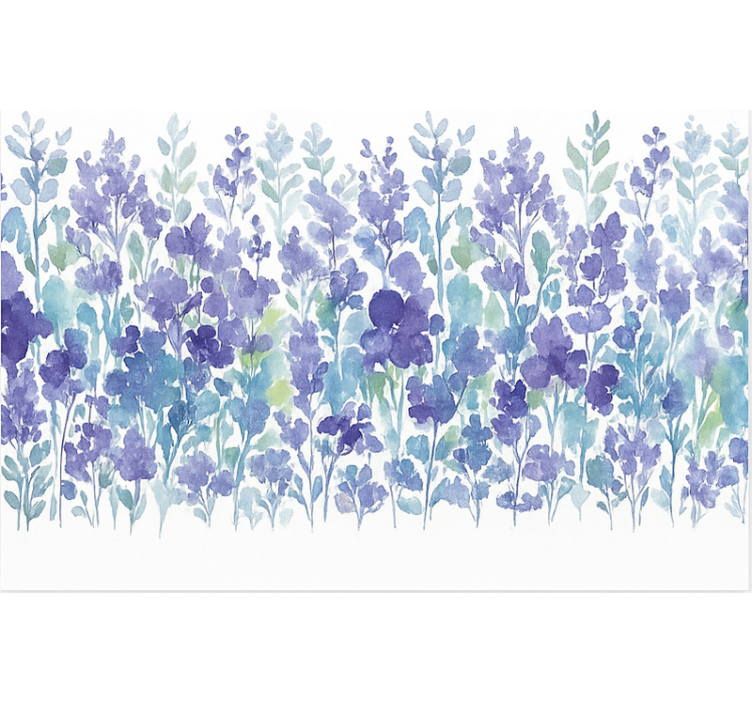 Lavender floral field dining room blind - TenStickers