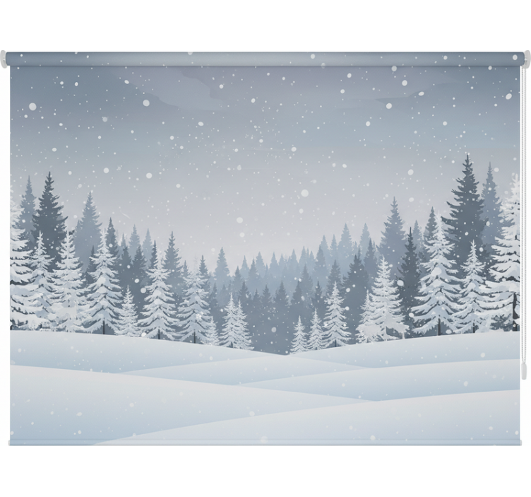 Scandinavian blind nordic winter forest view - TenStickers