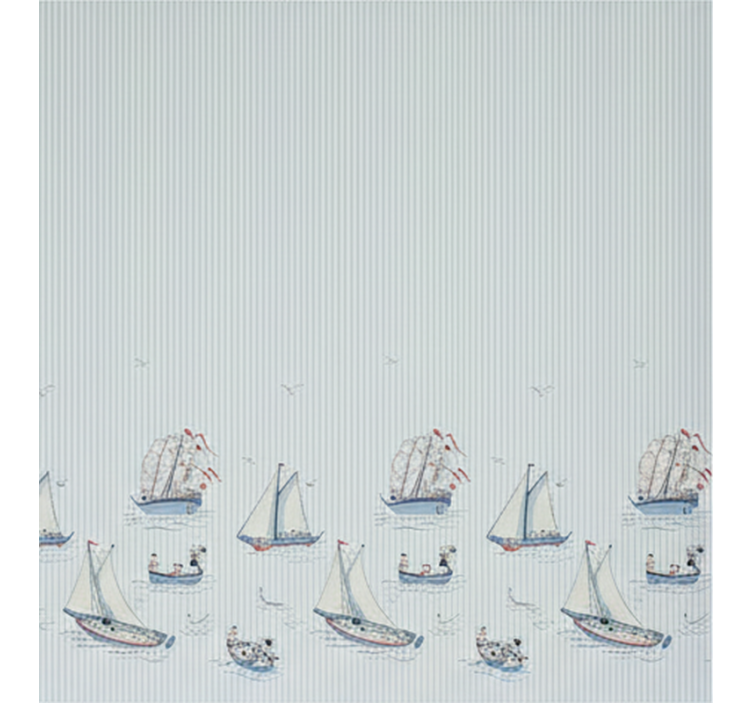 Scandinavian blind ocean blue sailing ships design - TenStickers