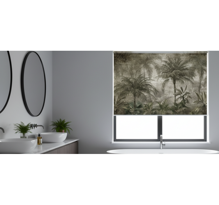 Tree blind minimalist palm forest - TenStickers