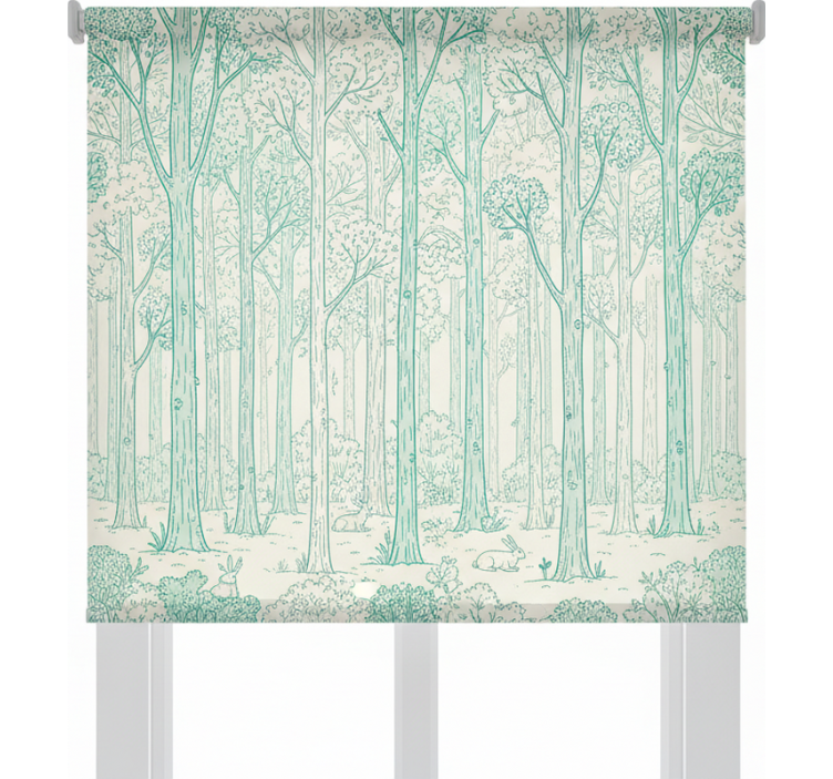 Tree blind mint woodland design - TenStickers