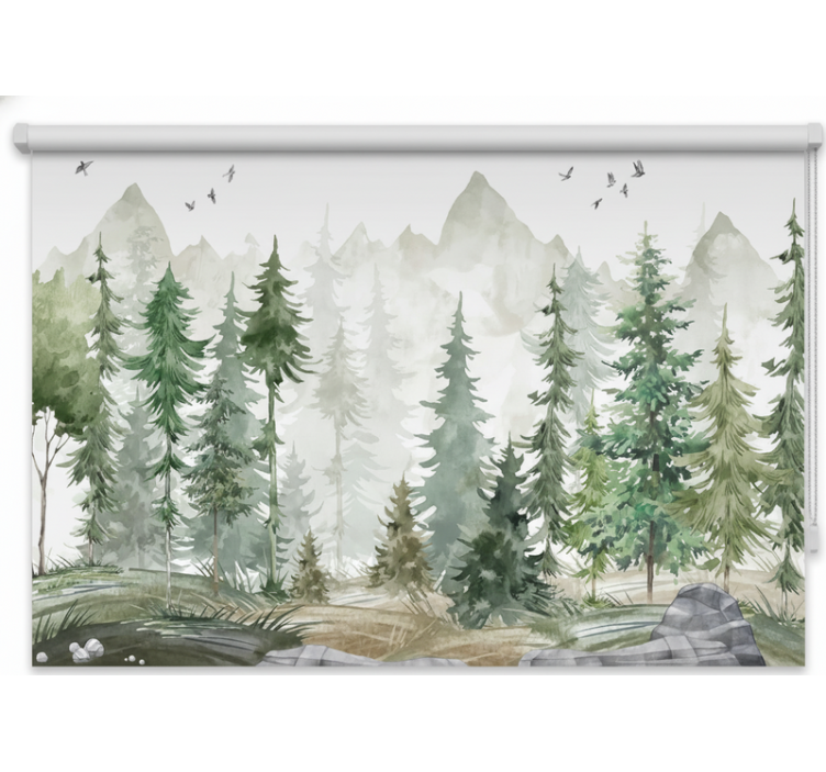 Tree blind nordic pine minimal - TenStickers