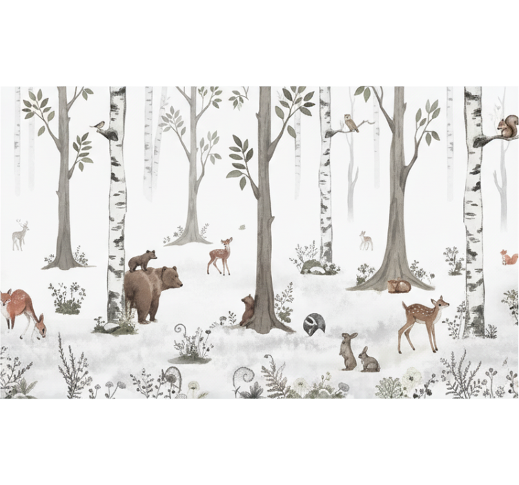 Tree blind playful woodland design - TenStickers