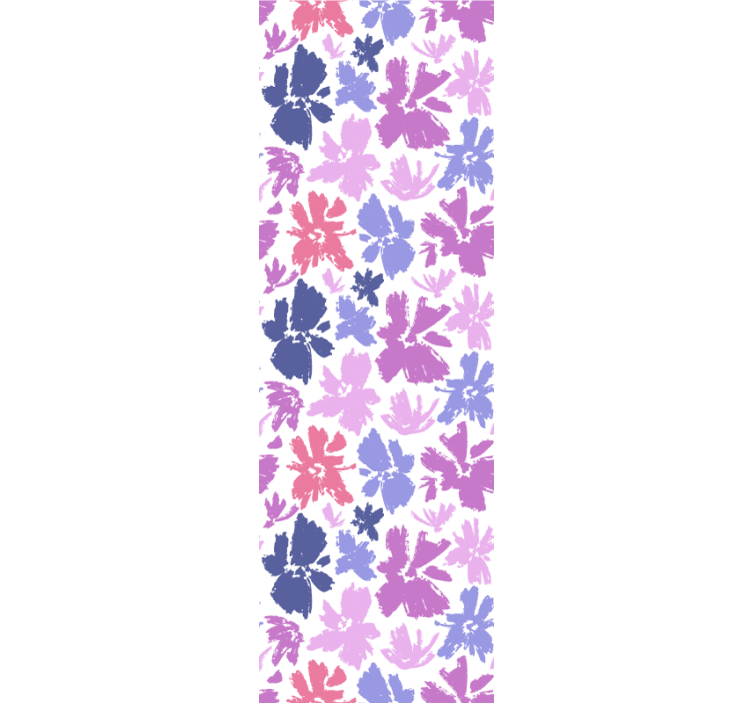 Dining room blind with purple floral display - TenStickers