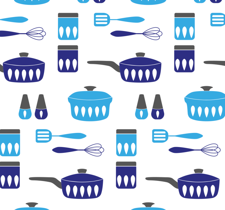 Blind kitchen blue utensils design - TenStickers