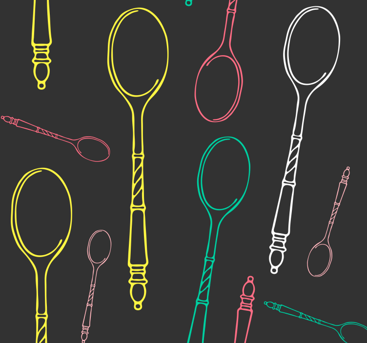 Blind kitchen neon utensils design - TenStickers