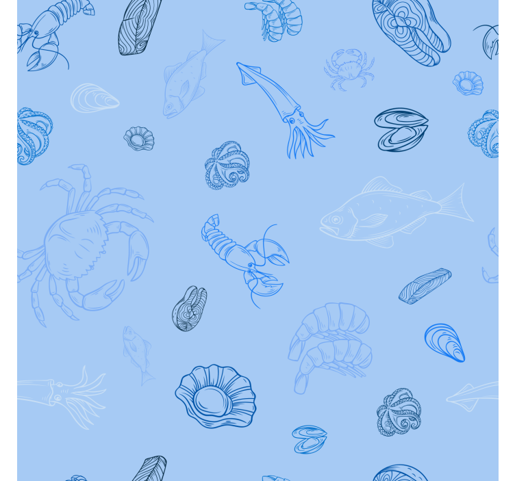 Blind kitchen seafood design - TenStickers