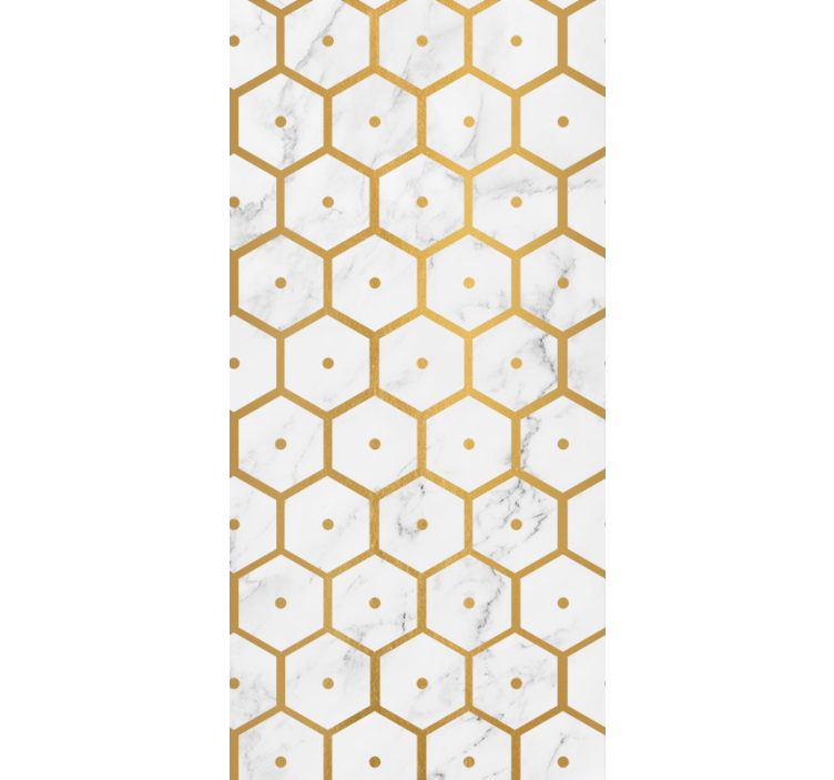 Blind kitchen hexagonal gold marble design - TenStickers