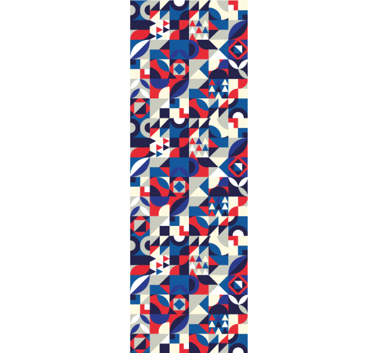 Blind kitchen red and blue mosaic pattern - TenStickers
