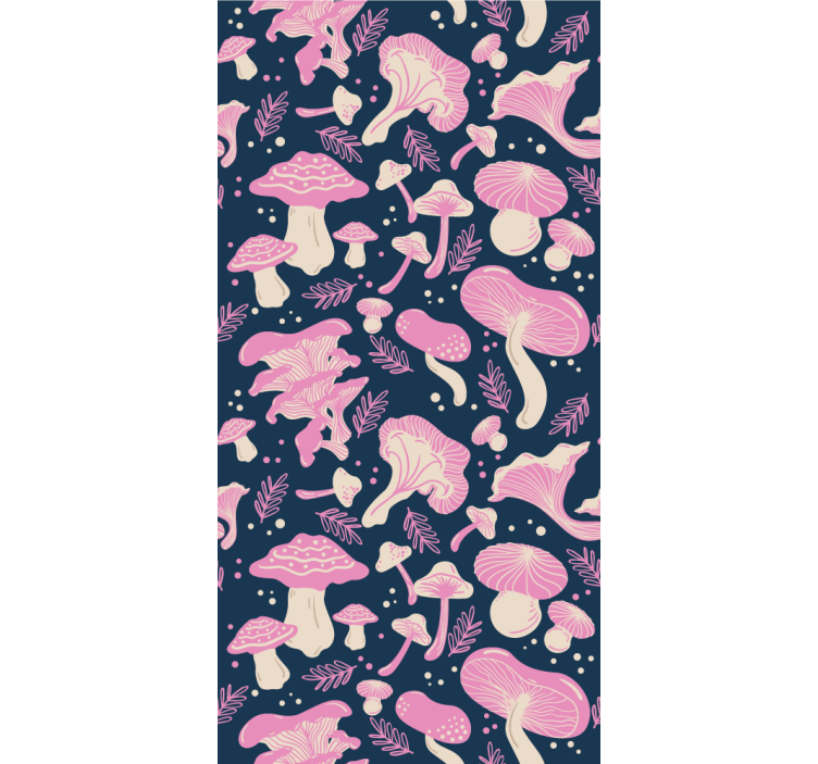 Blind kitchen pink mushroom seamless pattern - TenStickers